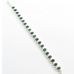 Signature style green emerald quartz silver bracelet 